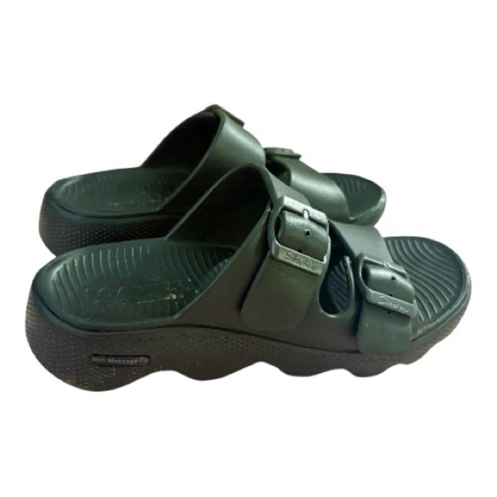 Skechers Black Dual-Buckle Slide Sandals - Picture 2 of 7